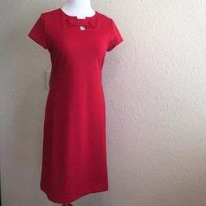 Classic red jersey dress