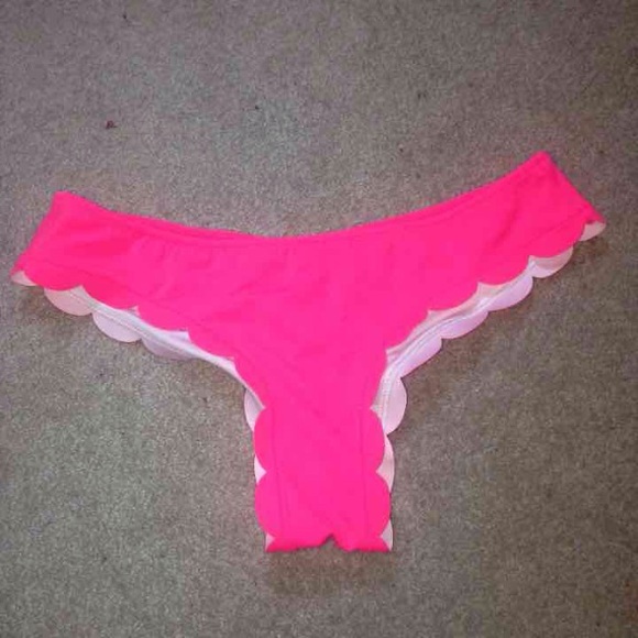VS PINK bikini bottoms in neon pink