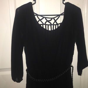 Black dress with black belt