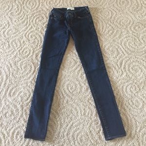 Dark wash Abercrombie Kids skinny jeans