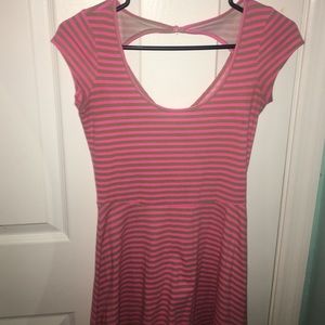 Pink and gold stripped dress