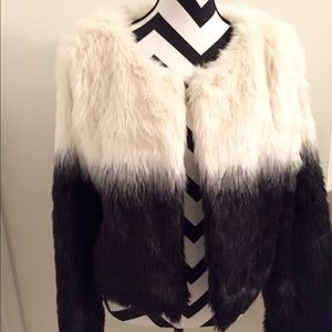 NWT Gorgeous BW Ombré Fur Jacket
