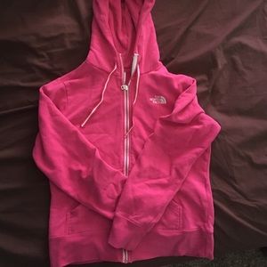 Pink north face hoodie