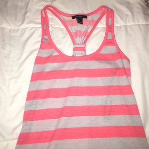 Pink and gray striped dress