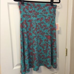 BNWT LuLaRoe Azure skirt, size S, teal pink