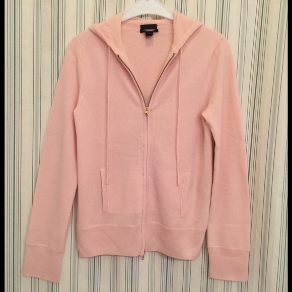 J. Crew Sweaters - J Crew Cashmere Pink Hooded Sweater