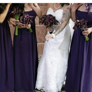 2 eggplant bridesmaids dresses from Alfred angelo