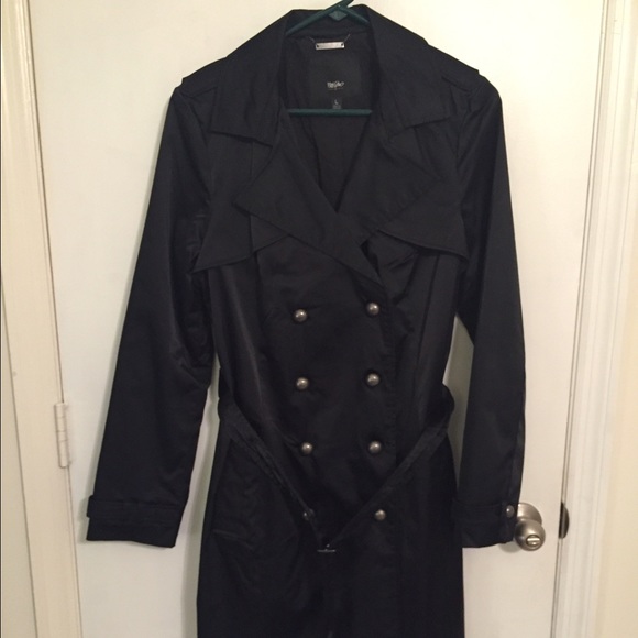 SALE!! Merona Black Satin Trench Coat