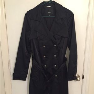 SALE!! Merona Black Satin Trench Coat