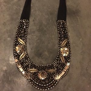 Gold Sequined Statement Necklace