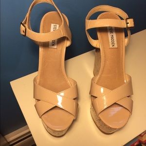 Steve Madden Bouncerr Nude Wedges US 9
