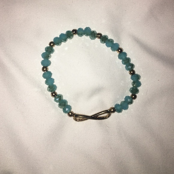 Blue and gold beaded bracelets