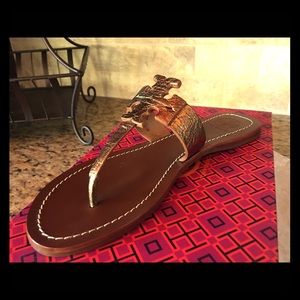 Brown Leather Tory Burch Sandals 7.5