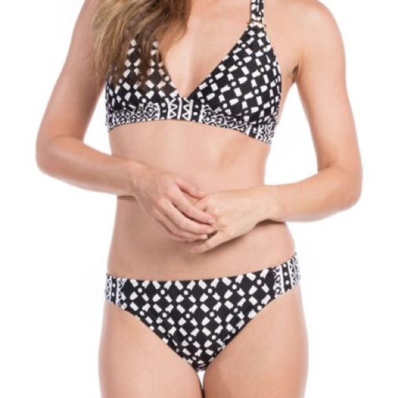 Black and White w/ Blue Accents La Blanca Bikini