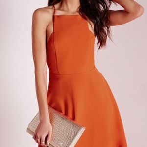 Gorgeous Orange cut out skater dress