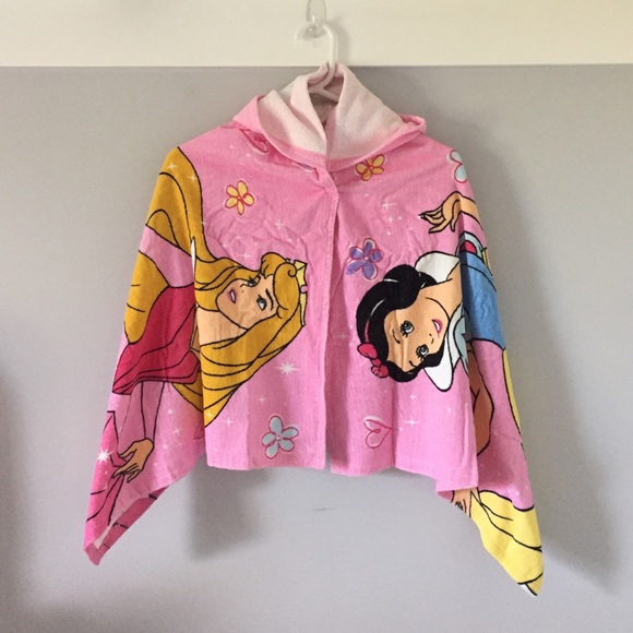 Hooded Kids Disney Princess Towel