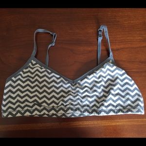 Grey and white chevron print lounge bralette