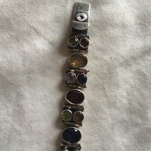 multi stone bracelet in sterling silver.