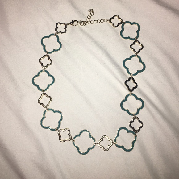 Blue and gold statement necklace