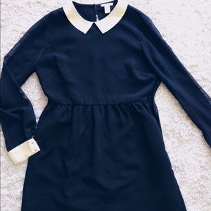 Black and white collared dress