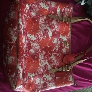 Floral print coach tote