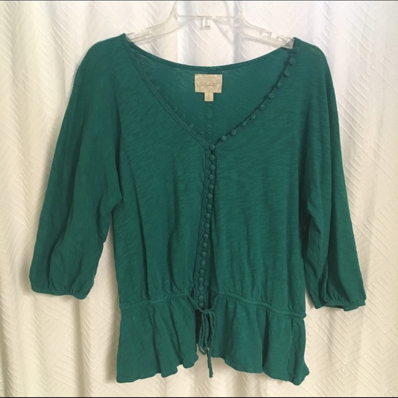 Green Anthropologie Top