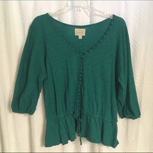 Green Anthropologie Top
