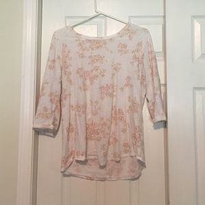 A long sleeve patterned t-shirt.