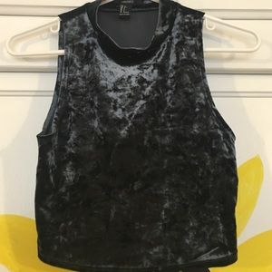 Dark blue velvet tank