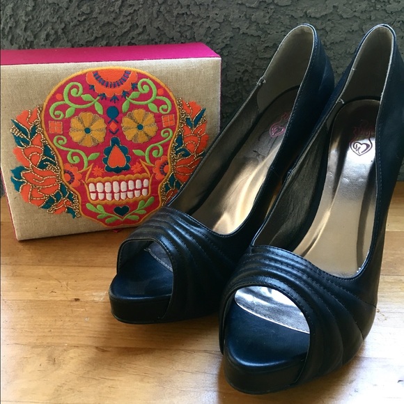 New Black Peep Toe - Size 12