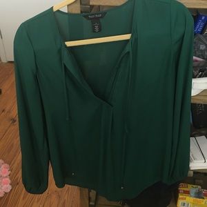 Green silk blouse from wh/bm