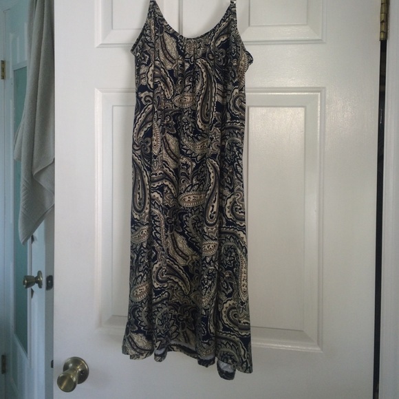 paisley printed slip dress