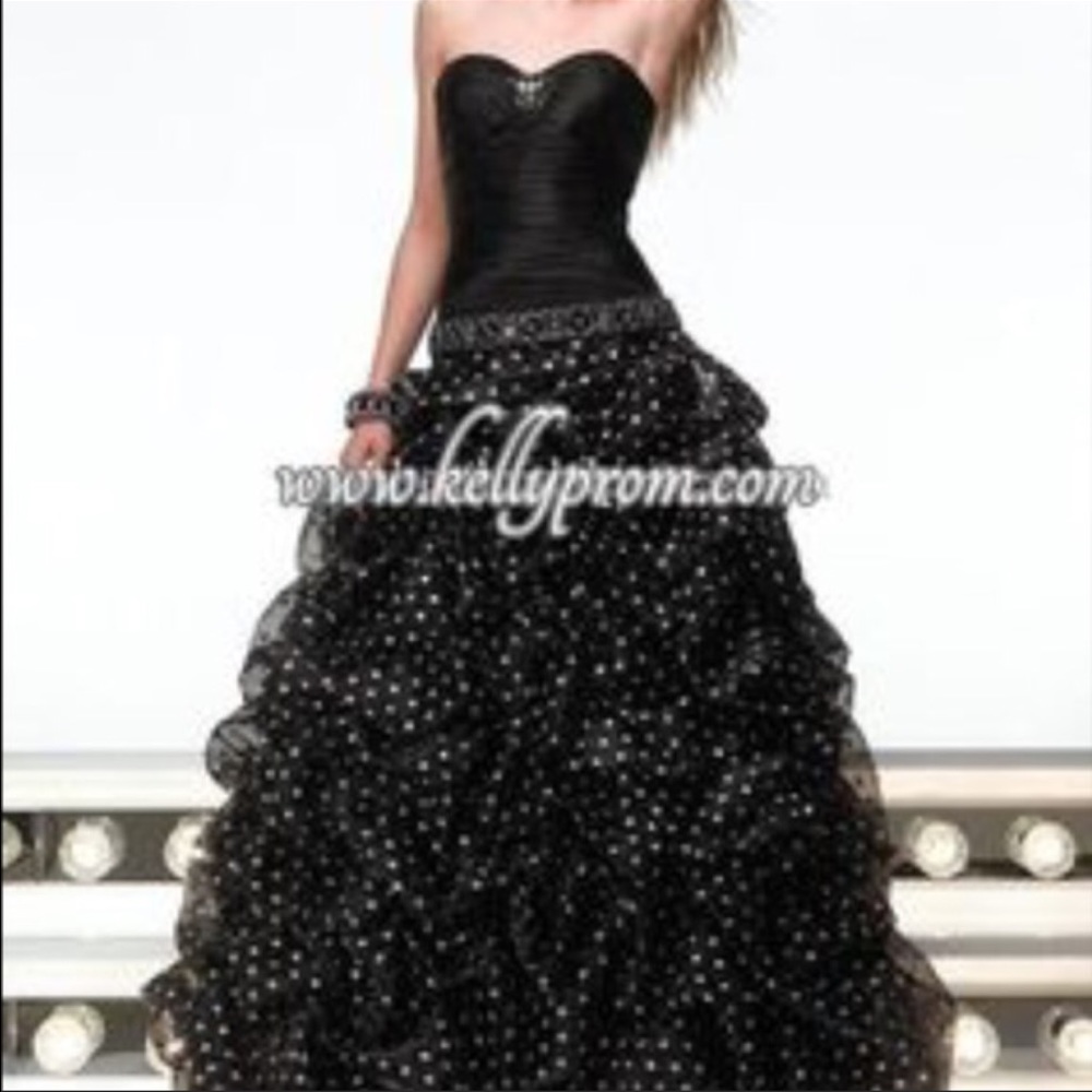 Alyce Designs Black poco dot ball gown