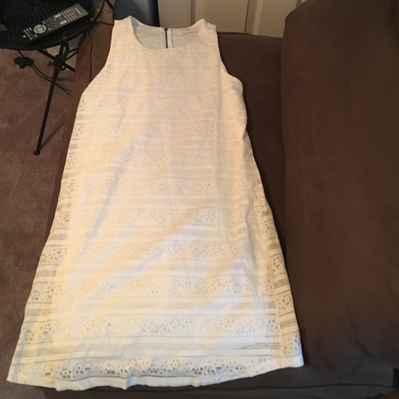 White, lace dress. Simple and cute!