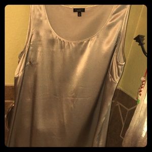 Silver satin sleeveless top