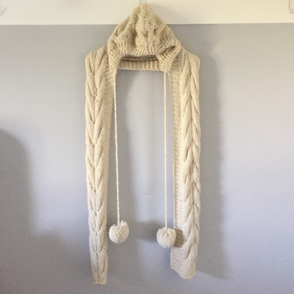 Cream Scarf With Hood