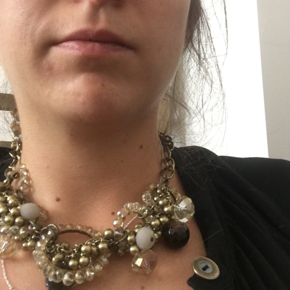 Pretty brown and crystal necklace