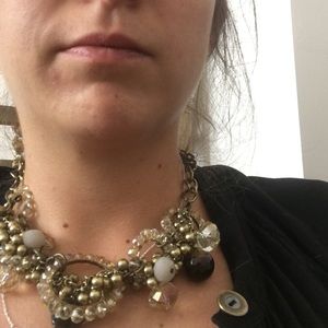 Pretty brown and crystal necklace