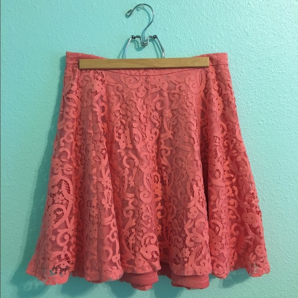 Pink Lace Skirt - Forever 21