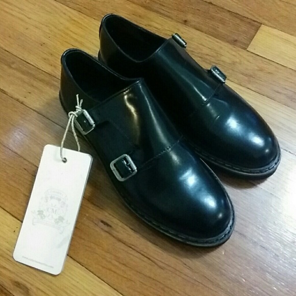Catarina black leather monk strap