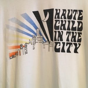 Haute child in the city graphic T