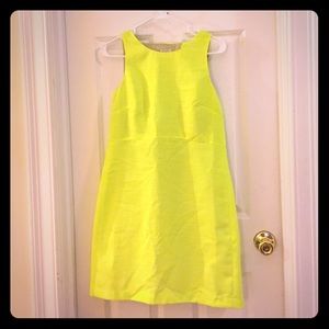 Neon jacquard open back JCrew dress