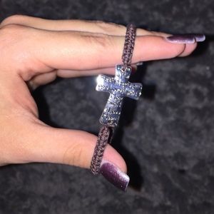 Faith hope love brown/silver bracelet