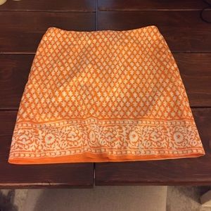 Orange, printed mini skirt