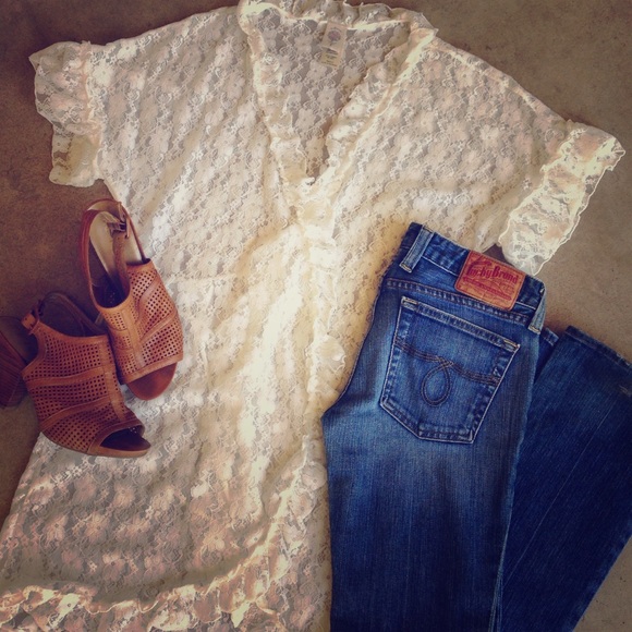 White Lace Cover Up