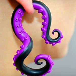 Fake Gauges Octopus Tentacles Earrings