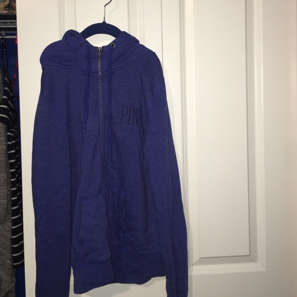 PINK zip up blue cheetah print hoodie