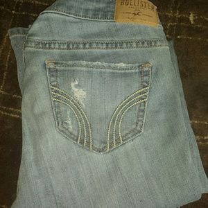 Hollister slim bootcut distressed jeans