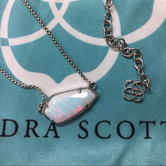 SOLD Kendra Scott White Kyocera Opal Silver Cami