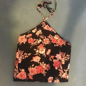 Floral halter crop top